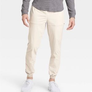 All In Motion Mens Utility Tapered Jogger Pants Size M Stone Off White Color